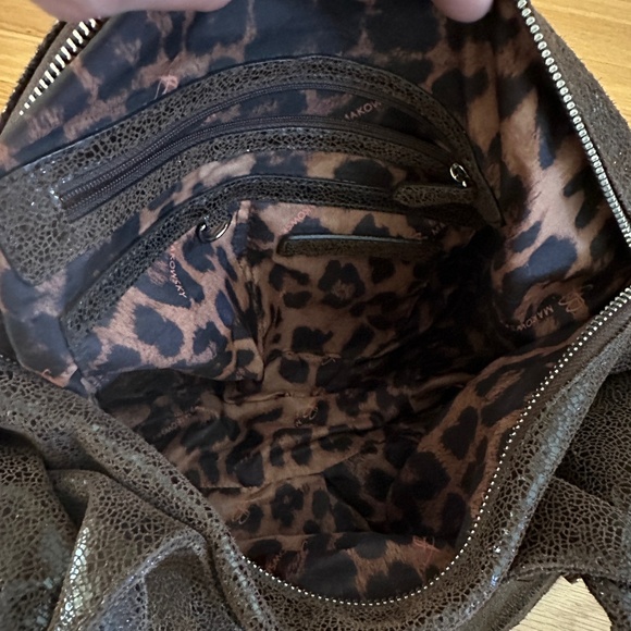 B Markowsky Brown Leather Handbag Purse - Picture 14 of 16